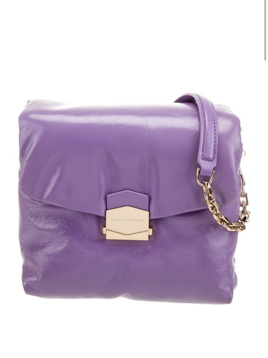 Scanlan Theodore Handbags - Scanlan Theodore Lavender Leather Shoulder Bag with Gold Chain